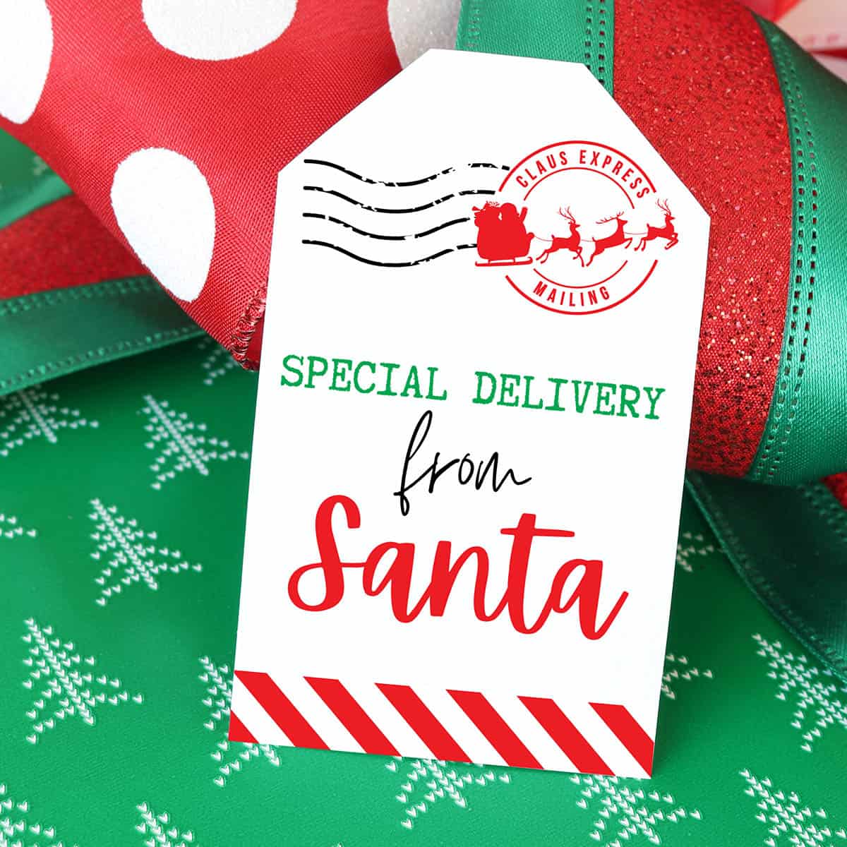 free printable "from santa" gift tags for christmas - aubree originals